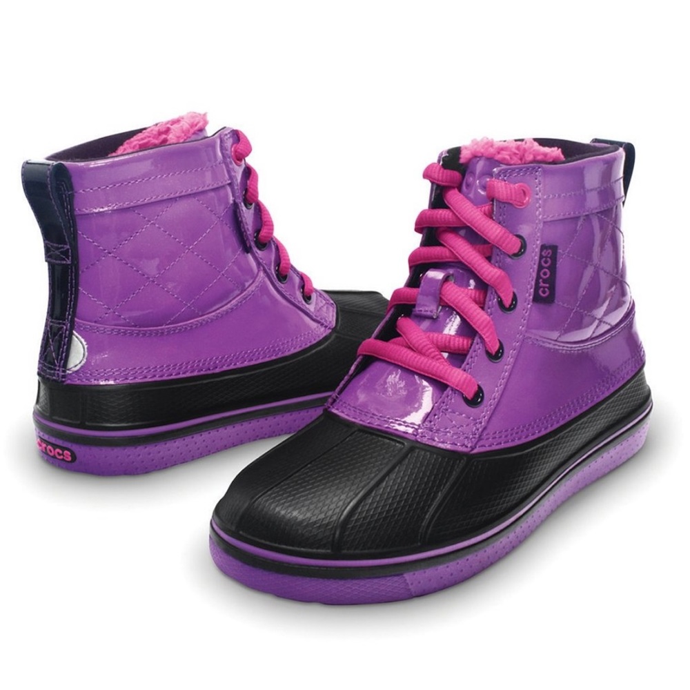 Crocs AllCast Waterproof Duck Boot Purple Black